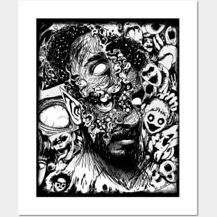 El Professor Manga Dark Horror Art - Creepy Gothic Zombies Posters and Art